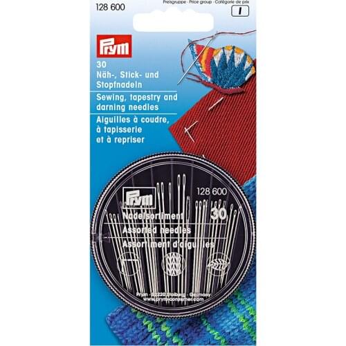 Germany Prym round box hand needle set 128600/128610, Sewing tapestry and darning needles