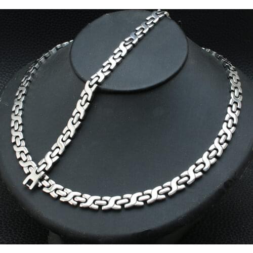 Hot Sell Wholesale Newest Fashion Stainless Steel Metal Silver Color Necklace And Bracelet Jewelry Set SFKZCKDC