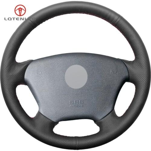 LQTENLEO Black Artificial Leather Car Steering Wheel Cover for Mercedes Benz W163 M-Class ML230 270 320 350 430 500 1997-2005