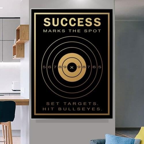 Gun Target Success Motivational Canvas Painting Wall Art Posters and Prints Inspirational Picture Living Room Home Decor Cuadros