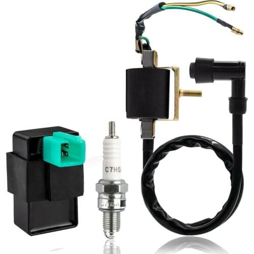 Ignition Coil 5-Pin CDI Box Spark Plug Kit for 50Cc 70Cc 90Cc 110Cc 125Cc Dirt Bikes, Quad, ATVs, Scooters