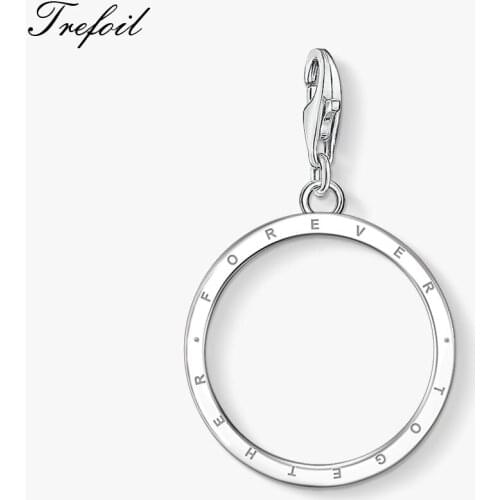 Round Forever Together Charms ,2019 Europe Style Jewelry 925 Sterling Silver Trendy Gift For Women Girl Fit Bracelet Necklace