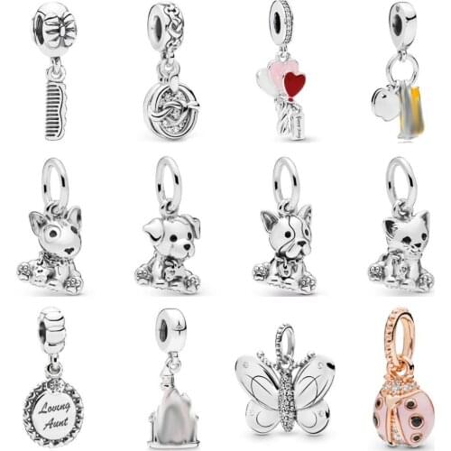 PDD DZ 33 925 sterling silver spring new charm pendant with DIY bracelet necklace jewelry gift carving suitable for women