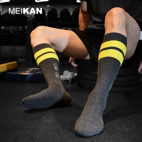 MEIKAN wide striped Compression sports Knee socks quick-drying stockings for Running Basketball Workout Fitness Cycling Yoga