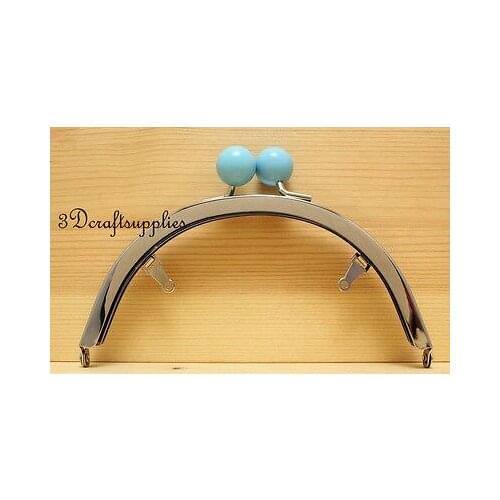 Metal purse frame glue on clasp clip half round nickel silver 6 inch AB95M