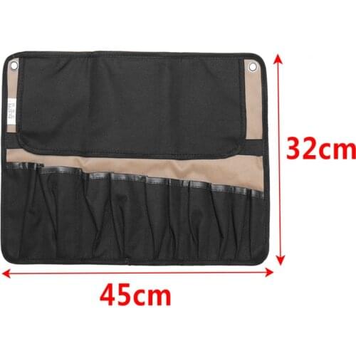 Fashion Coffee Portable Chef Knife Bag Roll Bag Carry Case Bag Kitchen Cooking Tool Portable Storage Bag 10 Pockets Home Garden