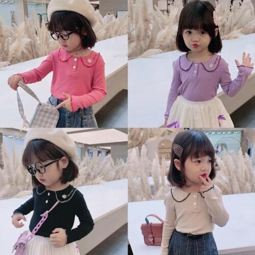 New autumn Spring clothes baby kids girls casual childrens long sleeve T-shirt baby girls cotton bottom shirts tops tees P4 098