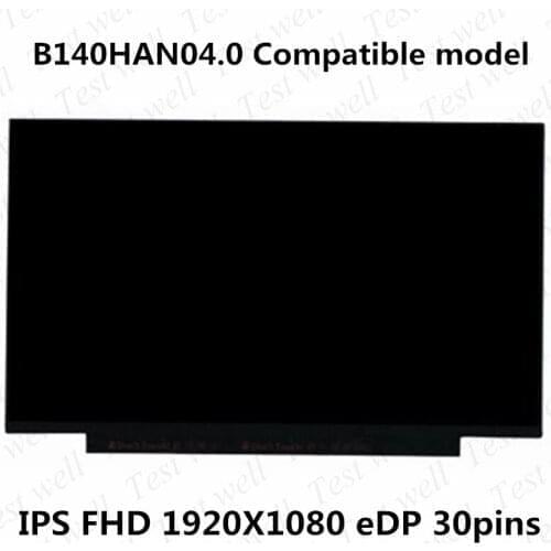 Original IPS 14 inch NT140FHM-N43 V8.0 fit B140HAN04.0 N140HCA-EAC NV140FHM-N62 N61 LCD LED Screen 1920*1080 30PIN