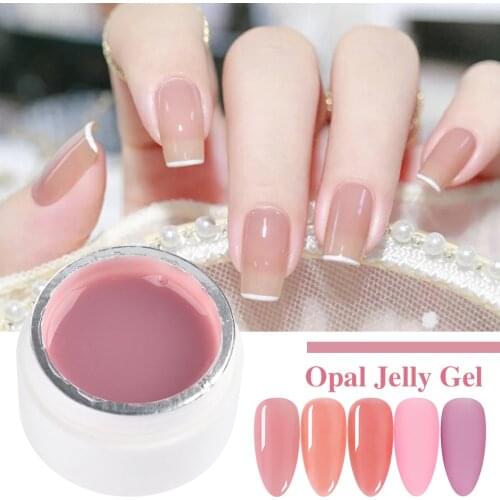 Translucent Jelly Gel Nails Polish Crystal Nude Pink Hybrid Varnish Summer Opal Soak Off UV Gel Accessories Decorations NT1777-1