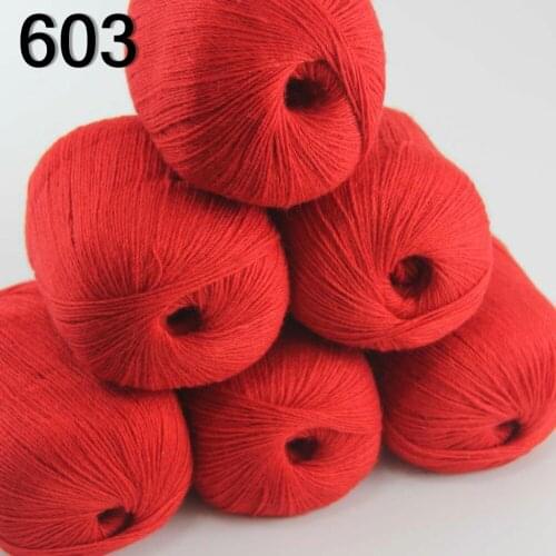 Sale 6balls X 50g pure high quality 100% cashmere warm soft Knitting Yarn Red 233-603