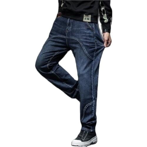 Plus Size Jeans Mens Baggy Cowboy Pants Hip Hop Tide Punk clothes Denim Trousers Casual Mens Jean Pants Oversized Men Clothing