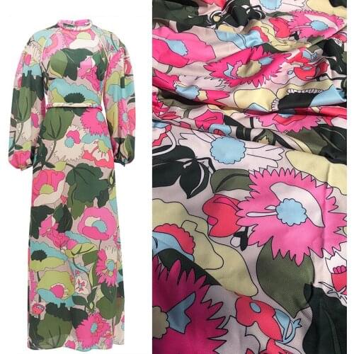 Twill fashion polyester fabric 145 cm width printed shirt dress handmade diy custom fabric for clothing alibaba express