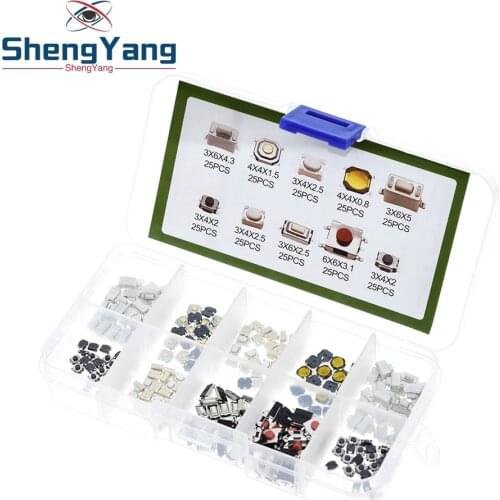 250PCS 10 Types Tactile Push Button Touch Switch Remote Keys Button Microswitch Hot Sale