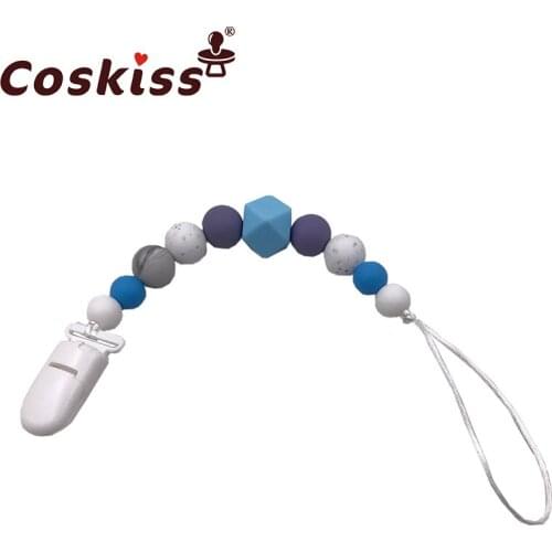 Pacifier Clips Silicone Teething Beads BPA Free Binky Holder for Girls, Boys, Baby Shower Gift, Teether Toys, Soothie, Mam