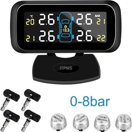 TPMS Tire Pressure Monitoring System Wireless Type Digital LCD Display Auto Security Alarm Systems Cigarette Lighter