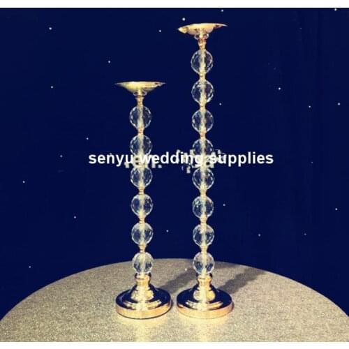Wedding trio tall crystal globe candle holder centerpiece candelabra walkway senyu0645