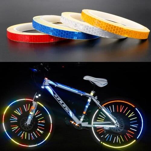 Car Reflective Stickers 1cm*8m Car-styling Bicycle Reflective Tape Decals Bike Sticker Reflective Strip Safety Mark