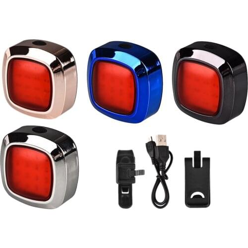 Smart Bike Tail Light Clip on Mount Intelligent Stop Signal Brake Light Mountain Road Rear Lamp w/ 5 Modes Riding