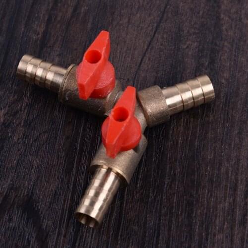 DWCX Universal 3/8" 10mm Brass Y 3-Way Shut off Clamp Fitting Hose Connector Ball Valve for Fuel Gas Device