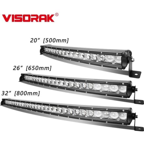VISORAK 20 26 32" Inch Single Row Offroad Curved Slim LED Light Bar 12V 24V Truck LED Bar For ATV SUV 4WD 4x4 Tractor Auto Car