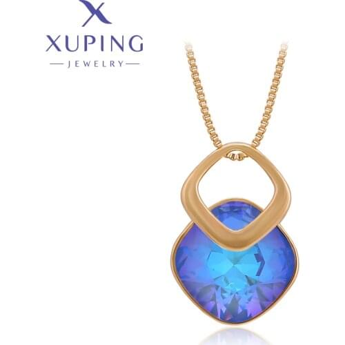 Xuping Jewelry Fashion New Arrival Gold Color Crystal Pendant Necklace for Women Girl Gift 810671096