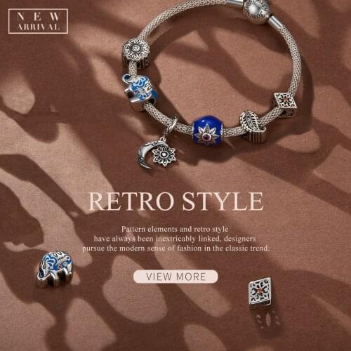 WOSTU 925 Sterling Silver Retro Charm Vintage Lotus Bead Round Flower Pendant Fit Original Bracelet Necklace DIY Jewelry CQC1823