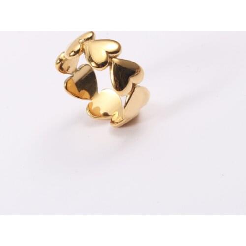 Stainless Steel Gothic Irregular Heart Shaped Finger Ring Personality Peach Gold Rings Gift For Womens Accessories Jewelry