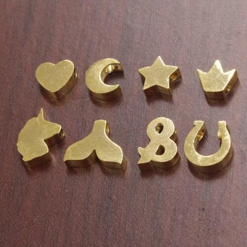 10pcs Vintage Unicorn Horseshoe moon star Fish Tail Charms Accessories DIY Jewelry Making stainless steel Small hole beads