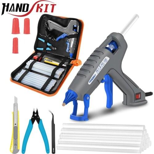 100W Hot Melt Glue Gun with 2mm Glue Sticks Mini Industrial Guns Heat Temperature Thermo Electric Repair Tool