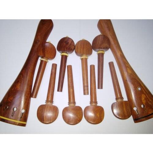 2 Set Rose wood Cello fittings 4/4 different types cello tailpiece and cello peg