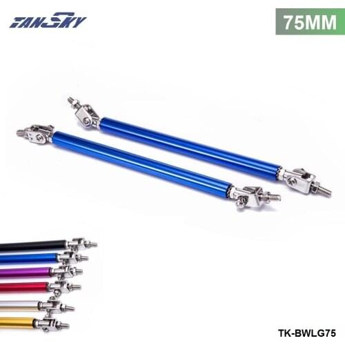 2PCS/SET 75mm Front Rear Bumper Protector Lip Rod Splitter Strut Tie Bars Support Kit TK-BWLG75