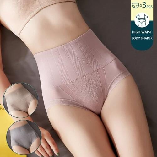 3Pcs/set High Waist Body Shapers Women Cotton Control Panties Slimming Tummy Shapewear Seanless Female Underwear Dropshipping