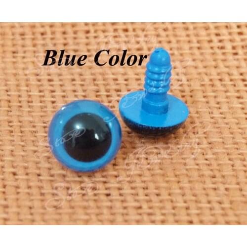 300pcs---9mm to14mm--blue color plastic safety toy eyes with washer for plush bear doll accessories---size option
