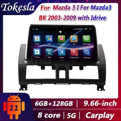 Tokesla Car Radio Android 11 For Mazda3 BK with Idrive DVD Automotivo Central Multimedia Player Gps Navigation Screen 2003-2009