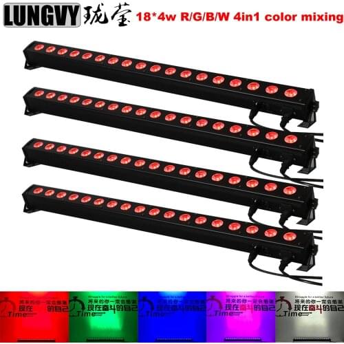 Free Shipping 4pcs/Lot 1 Meter Length Linear 18X4W RGBW 4in1 Unique Led Wall Light Thin Linear Wash Washer Indoor Decoration