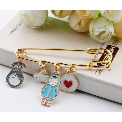 Brooch Pins Anime Tonari no Shape Small Size Heart Cloud Drop Brooches Cute Lapel Pin Enamel Jewelry Badges Pins