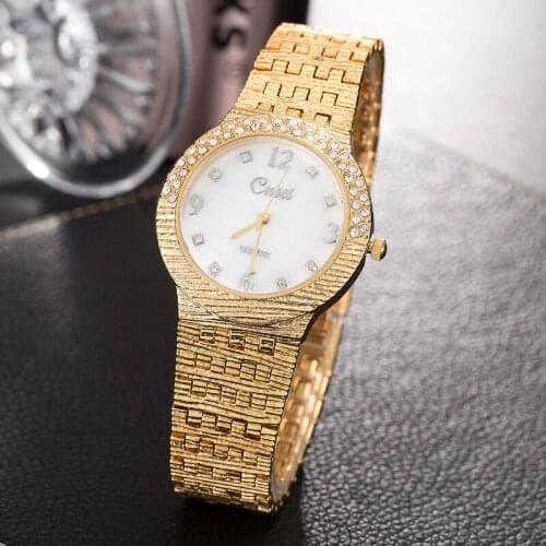 CUSSI 2018 New Women Watches Luxury Gold Quartz Wristwatches Ladies Bracelet Dress Watches reloj mujer Clock relogio feminino