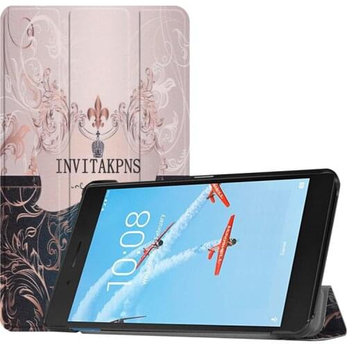 Nice Printed Case For Lenovo Tab E7 2018 7104 TB-7104F 7104F 7 inch Folding Leather Flip Stand cover Protective Shell Funda