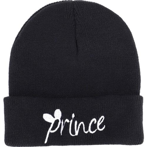 Prince Princess Embroidered Children Hat Autumn Winter Hats Warm Knitted Baby Boy Girl Fashion Toddler Kids Cap
