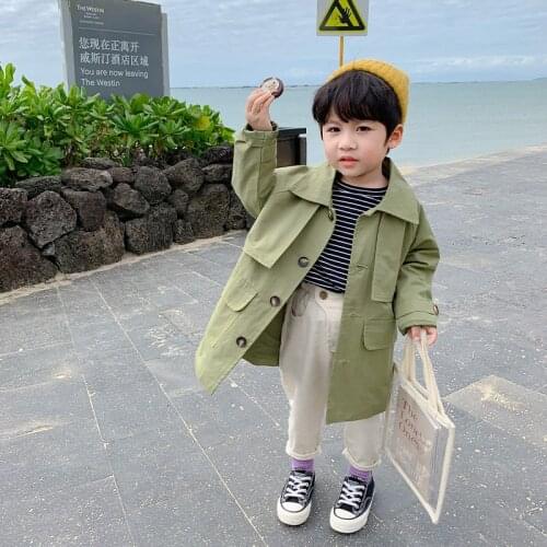 Long Style Spring Autumn Boy Coat Overcoat Top Kids Costume Teenage Gift Children Clothes High Quality Plus Size
