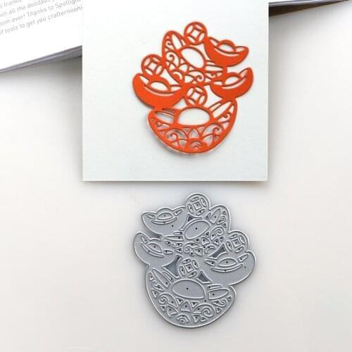 DUOFEN METAL CUTTING DIES 2019 New year gold ingot stencil for DIY papercraft projects Scrapbook Paper Album