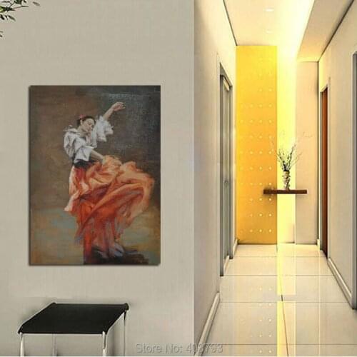 Pure Hand-painted Oil Painting Dancing Girl Decorative Pictures Canvas Art On The Wall No Frame Home Decor