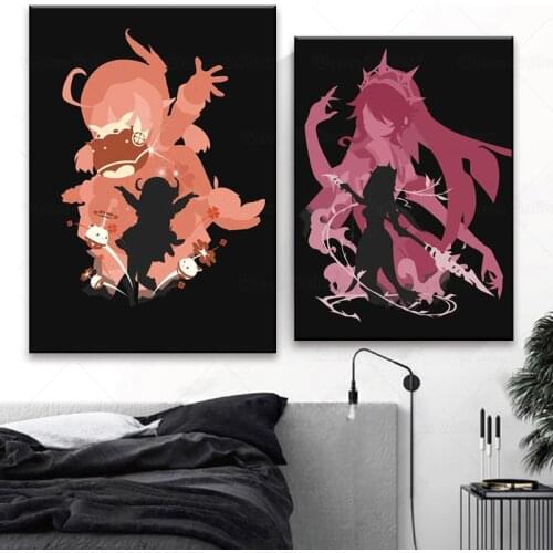 Canvas Painting Retro Poster Genshin Impact Game Poster Wall Decor Anime Posters Wall Art Picture Room Decor Home Decor