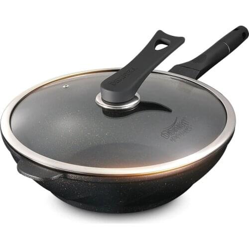 Korean Wheat Rice Stone Pot Non-stick Wok Coated Frying Pan No Lampblack Cookware Pot General Use For Induction Cooker And Gas