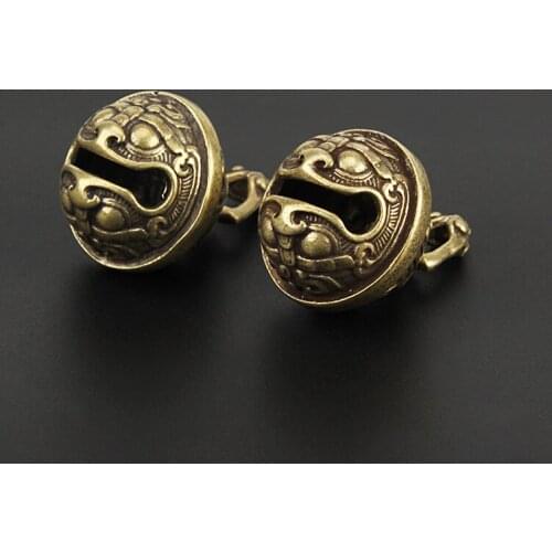 1PCS Brass Bell DIY Beads Gluttony Copper Paracord Bead Small Bell Keychain Pendant Accessories