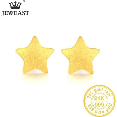 LKL 24K Pure Gold Earring Real AU 999 Solid Gold Earrings Nice Good Upscale Trendy Fine Jewelry Hot Sell New 2020