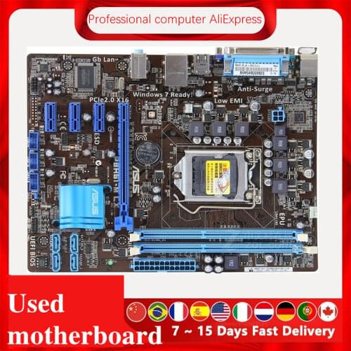 For ASUS P8H61-M LX Computer Motherboard LGA 1155 DDR3 For Intel H61 P8H61 Desktop Mainboard SATA II PCI-E X16 Used