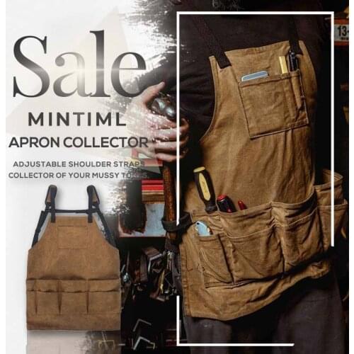 Multifunctional Tool Apron Woodworking Apron Durable Goods Heavy Duty Waxed Unisex Canvas Work Apron Waterproof Apron for Tools