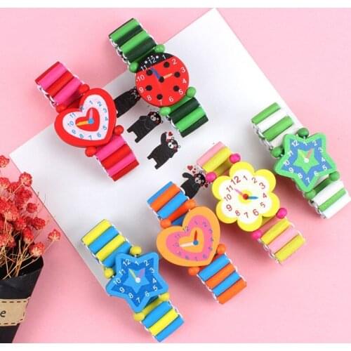 Cartoon Wooden Decorative Watch Student Prize Kindergarten Gift Creative Small Gift Simulation Toy Watch YH2293