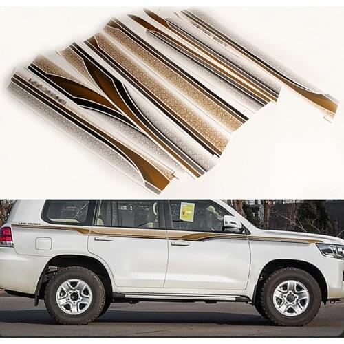 Car Door Side Stripes Skirt Body Decal Racing Sport Styling Stickers For Toyota Land Cruiser 200 2016-2020 Car Body Stickers